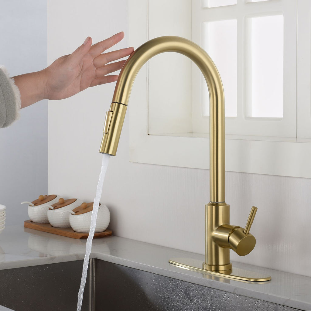 Touch Kitchen Faucet with Pull Down Sprayer; Single Handle High Arc  Pull out Kitchen Faucet; Single Level Stainless Steel Kitchen Sink Faucets with Pull down Sprayer