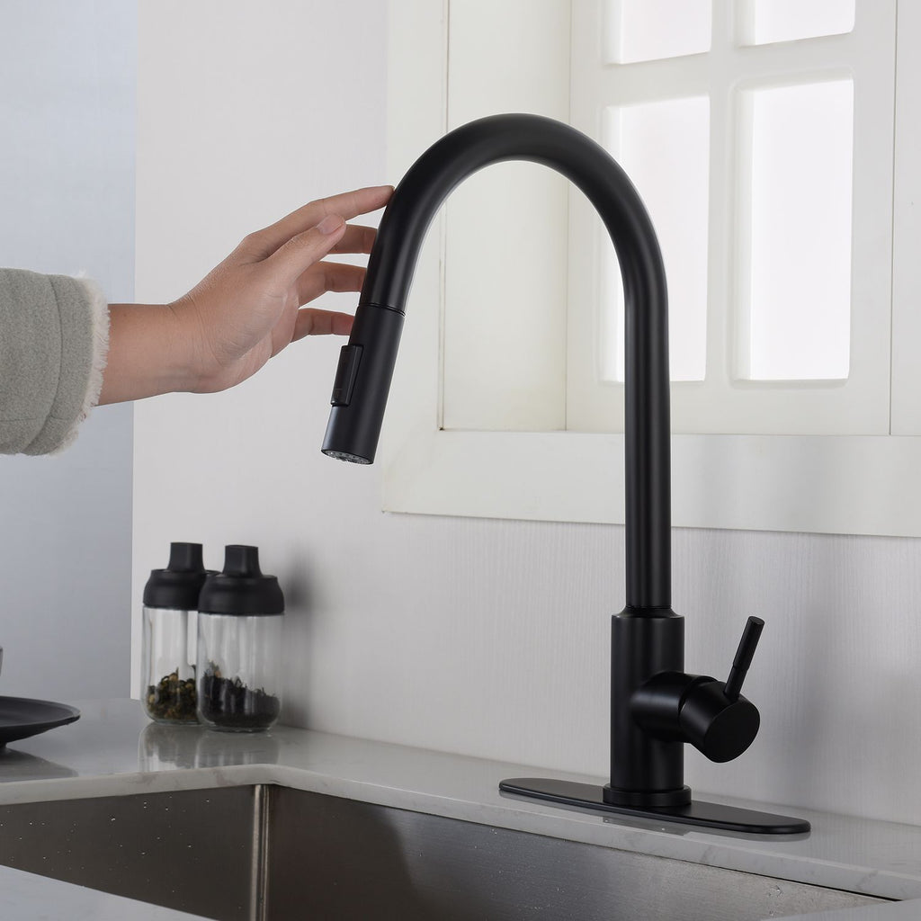 Touch Kitchen Faucet with Pull Down Sprayer; Single Handle High Arc  Pull out Kitchen Faucet; Single Level Stainless Steel Kitchen Sink Faucets with Pull down Sprayer