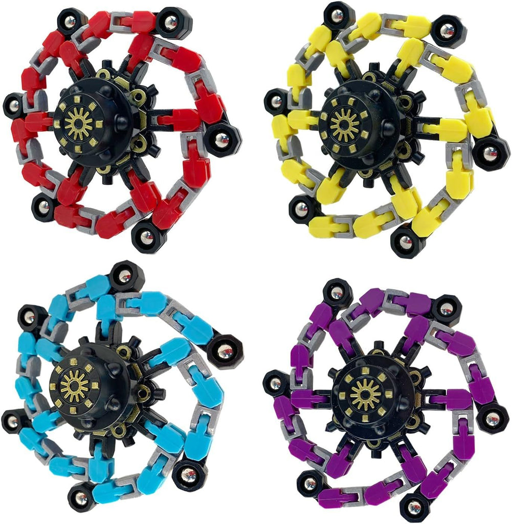 Toys Transformable Fidget Spinners ADHD Tools for Kids Adult Teen Toddler Autism Sensory Toys Juguetes para Niños 4 Pack Party Favors for Kids