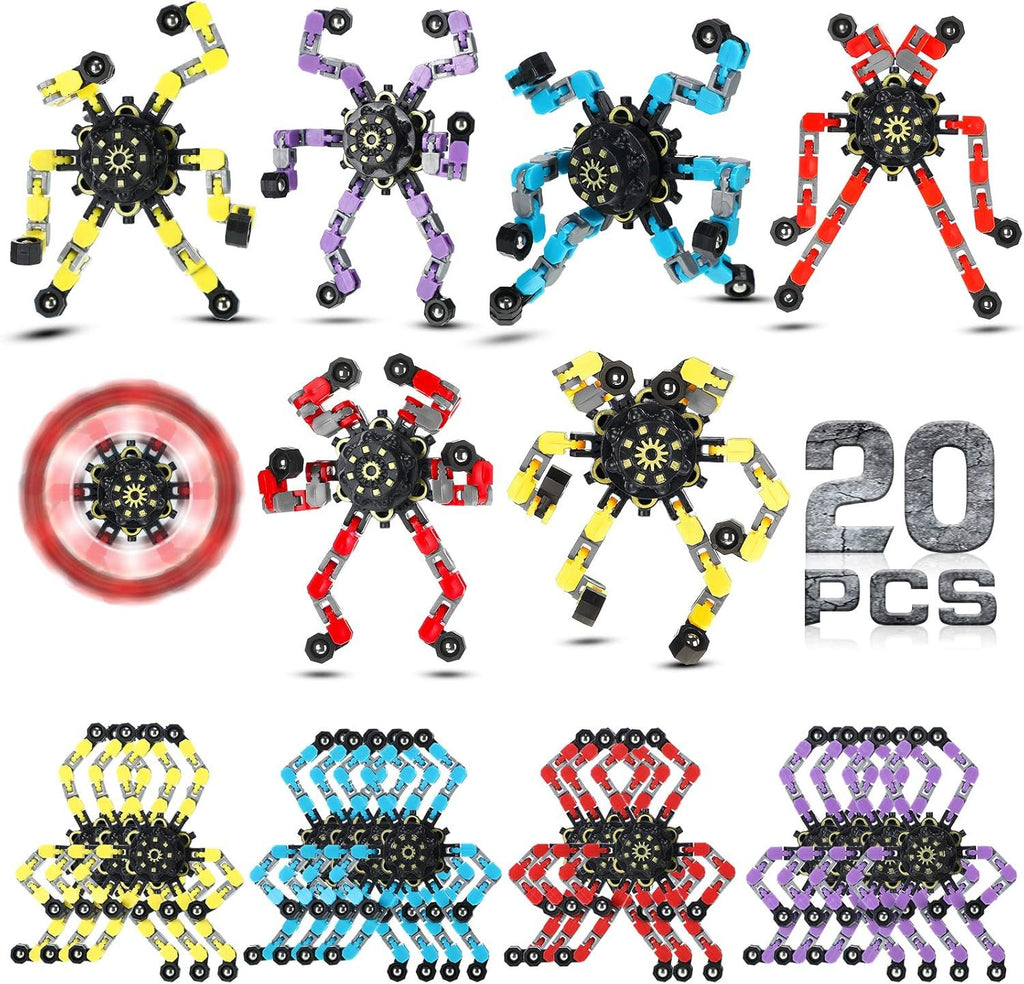 Transformable Fidget Spinner Toys Funny Sensory Chain Robot Fidget Spinner