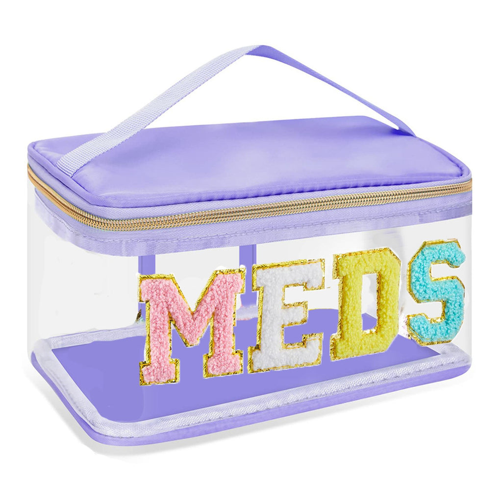 Transparent PVC Embroidered Storage Bag, Kids' Hair Accessory & Hair Tie Organizer, Portable Waterproof Makeup Pouch