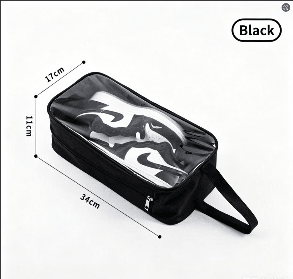 Transparent Travel Shoe Bag, Waterproof Portable Sneaker Storage Pouch with Hand Strap