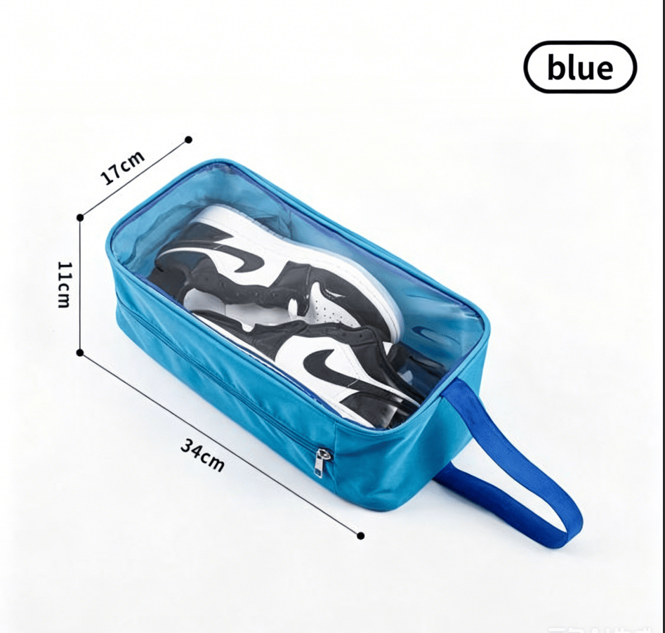 Transparent Travel Shoe Bag, Waterproof Portable Sneaker Storage Pouch with Hand Strap