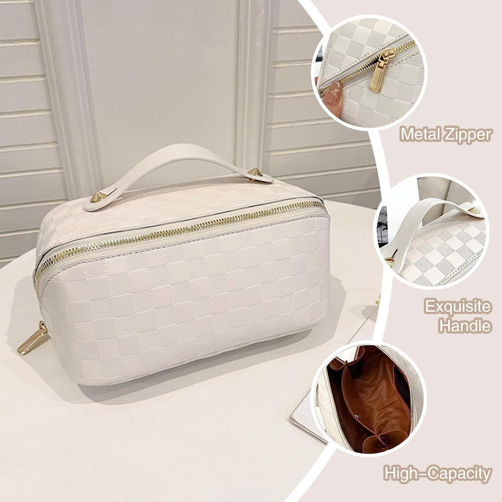 Travel Cosmetic Bag - Multifunctional Makeup Bag for Easy Access, Waterproof, Large-capacity, with Handle and Divider