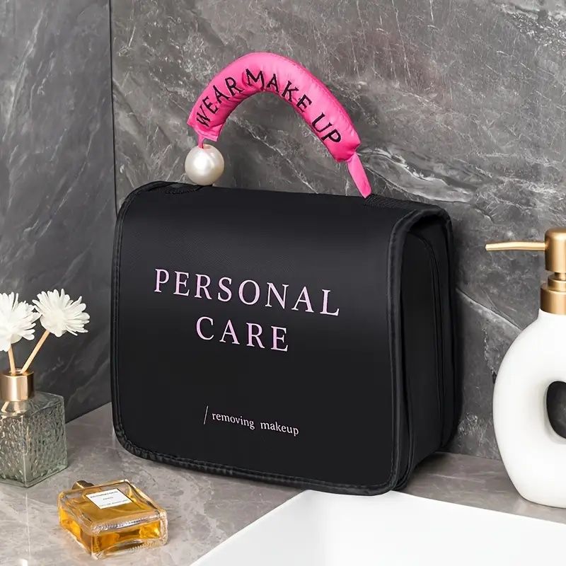 Travel Toiletry Bag - Large Hanging Toiletry Organizer - Waterproof Hygiene Bag with Hook for Toiletry, Makeup, Cosmetics
