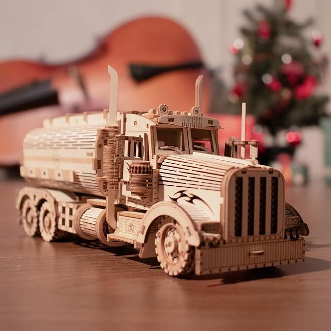 Truck Model,3D Wooden Puzzles for Adults and Teens, Challenging 3D Puzzle Car Brainteasers and Wooden Models for Thanksgiving/Christmas/Birthday Fuel Truck