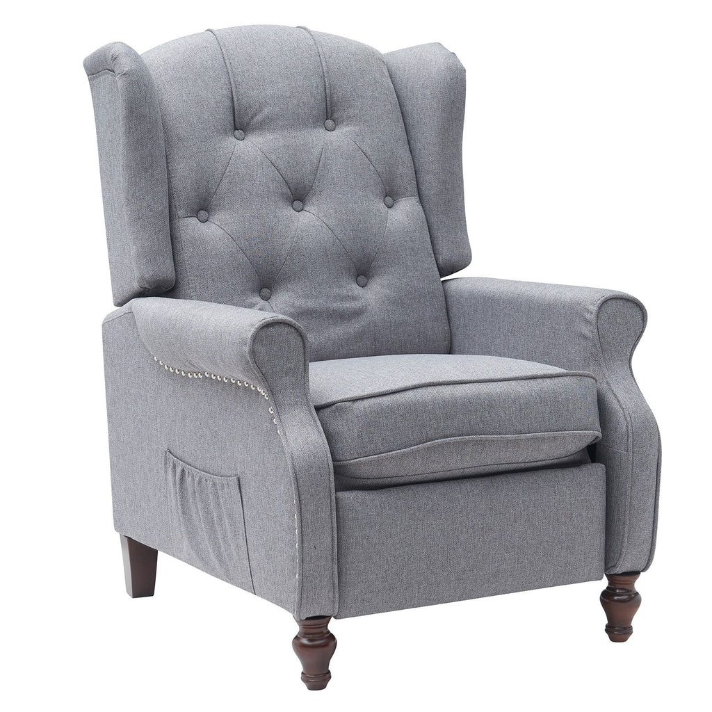 Tufted Push Back Arm Chair Single Reclining Club Chair Home Padded Seating Living Room Sofa