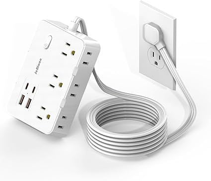 Ultra Thin Flat Plug Power Strip – 6 Outlets