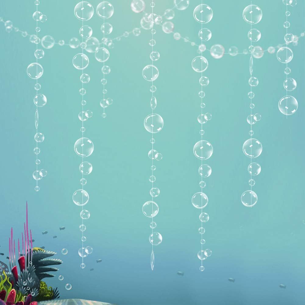 Under The Sea Party Decorations White Bubble Garlands Little Mermaid Birthday Decorations Bday Hanging Streamer Beach Banner Decor Underwater Backdrop Kids Ocean Party Supplies