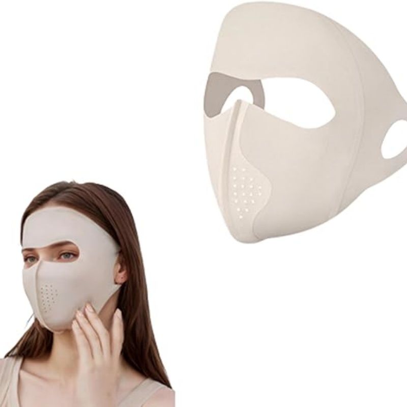 UPF 50+ Sun Protection Face Mask for Women Ice Silk Breathable UV Face Shield Mask Cover for Cycling Hiking Outdoor Sports