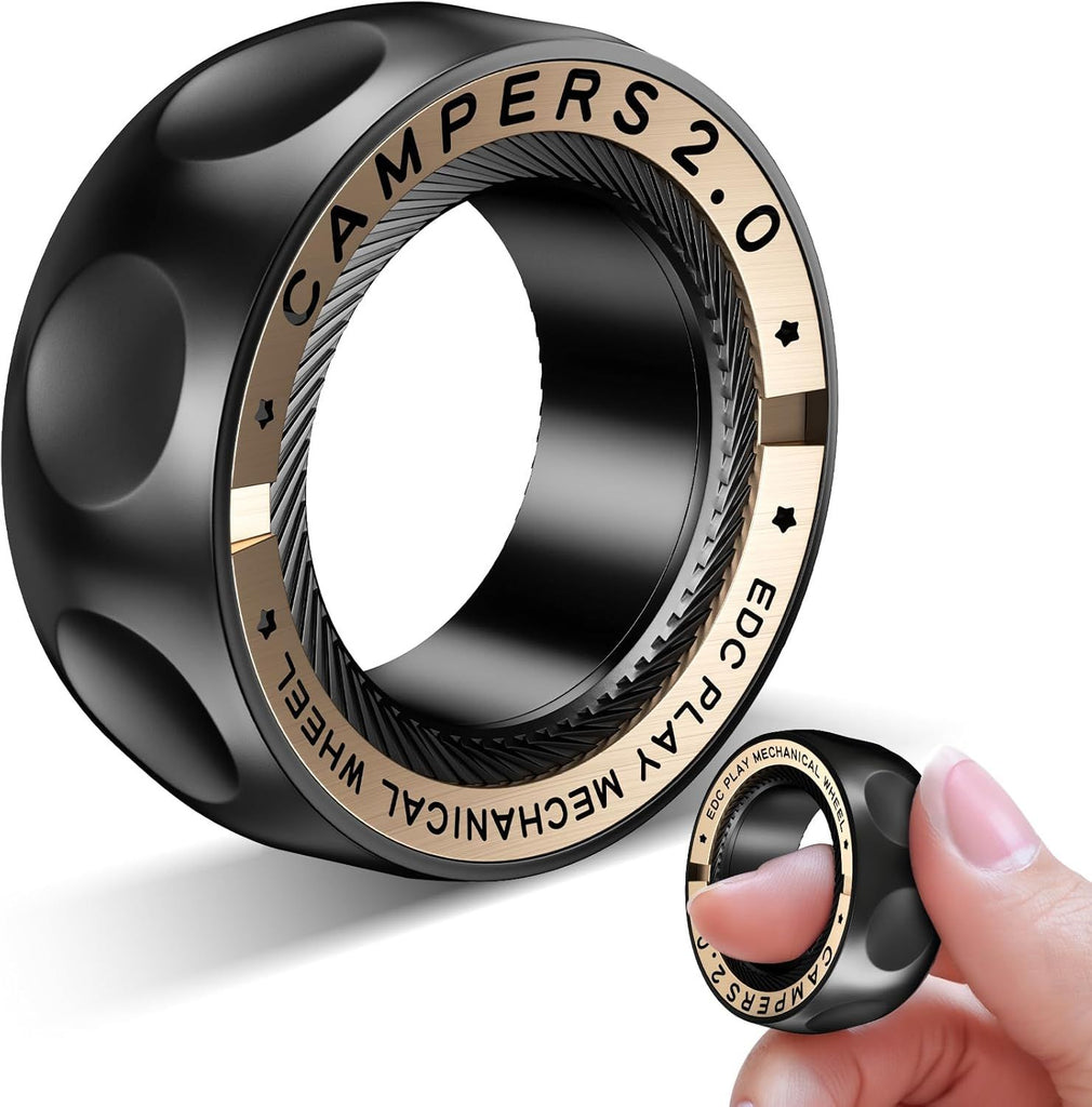 Upgrade Fidget Spinner for Stress Relief,Magnetic Fidget Spinner Rings with Relax Sounds,Stainless Steel Ring Toy Stress Anxiety EDC Relief Slider Tool