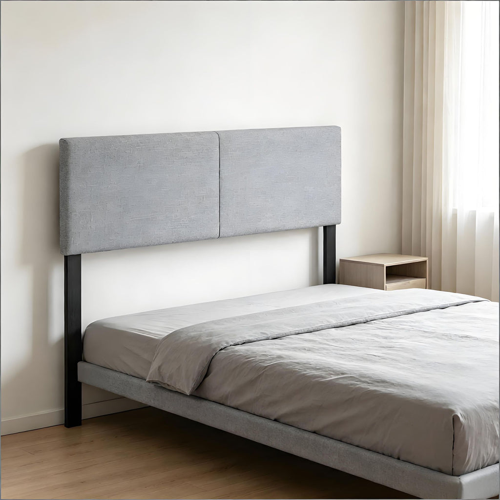 Upholstered Headboard Queen/Full Size Quilted Linen Fabric Bed Frame Mount Panel - Durable Bedding Essential