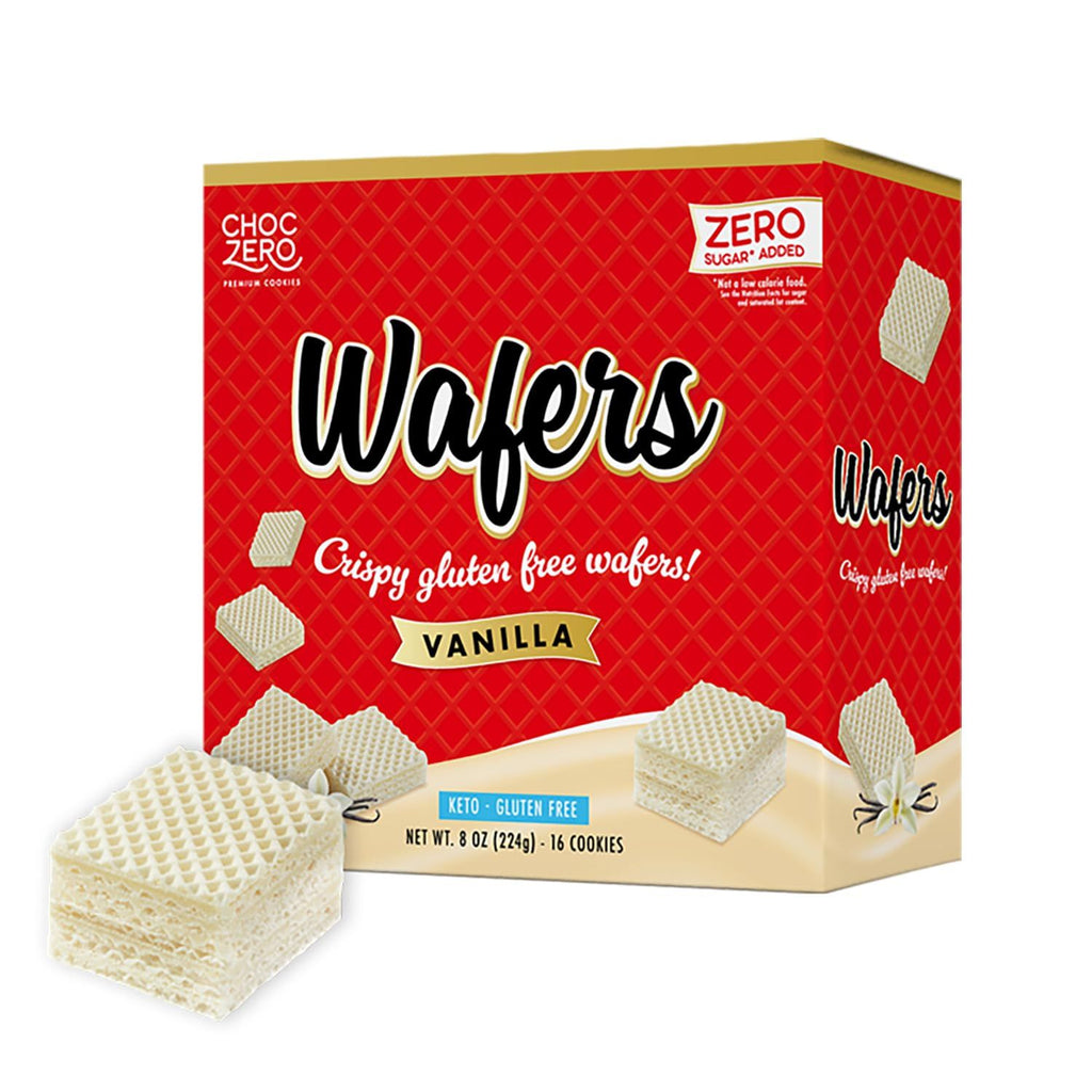 Vanilla Wafer Cookies, Crispy Cookies Layered With Vanilla Creme, Gluten Free, No Added Sugar, 16 Keto Wafer Cookies Per Box, 8 Ounce