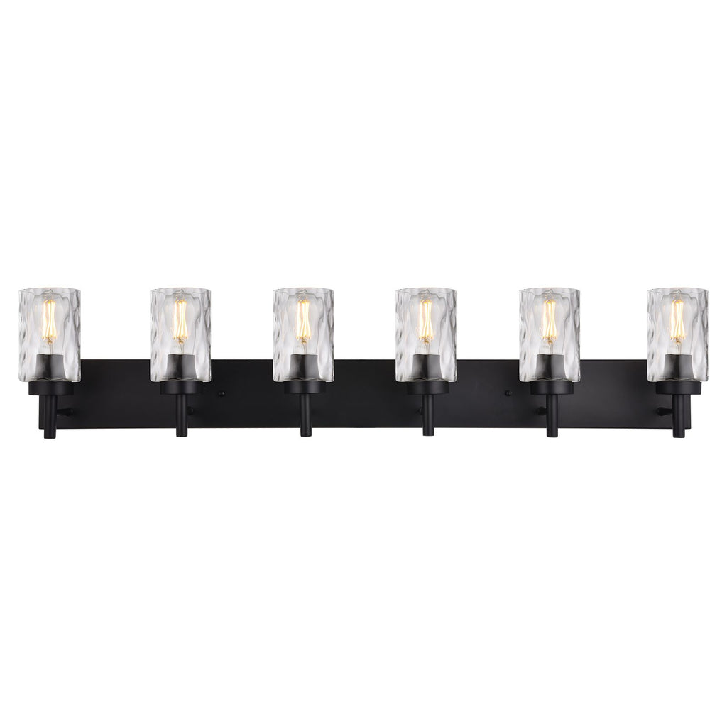Vanity Light Fixtures 3 Light Modern Wall Sconces Lighting Black Bathroom Lights Wall Mounted with Hammered Glass Shade, Farmhouse Wall Light for Mirror Cabinets, Powder Room, Dressing Table