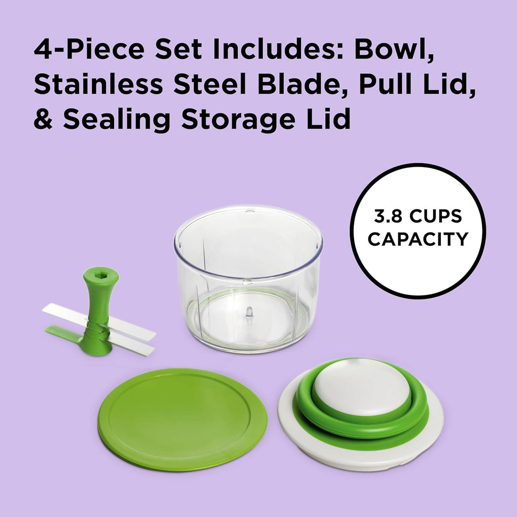 VeggiChop Hand-Powered Food Chopper (Arugula), 5.5" x 5.5" x 5"
