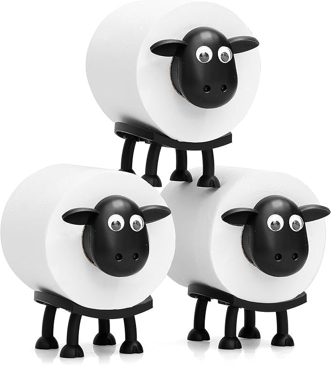 VELENTI Sheep Toilet Roll Holder Free Standing Bathroom Set