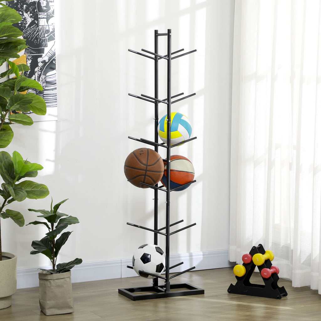 Vertical Basketball Rack, 12-Ball Capacity Organizer for Gym & Garage