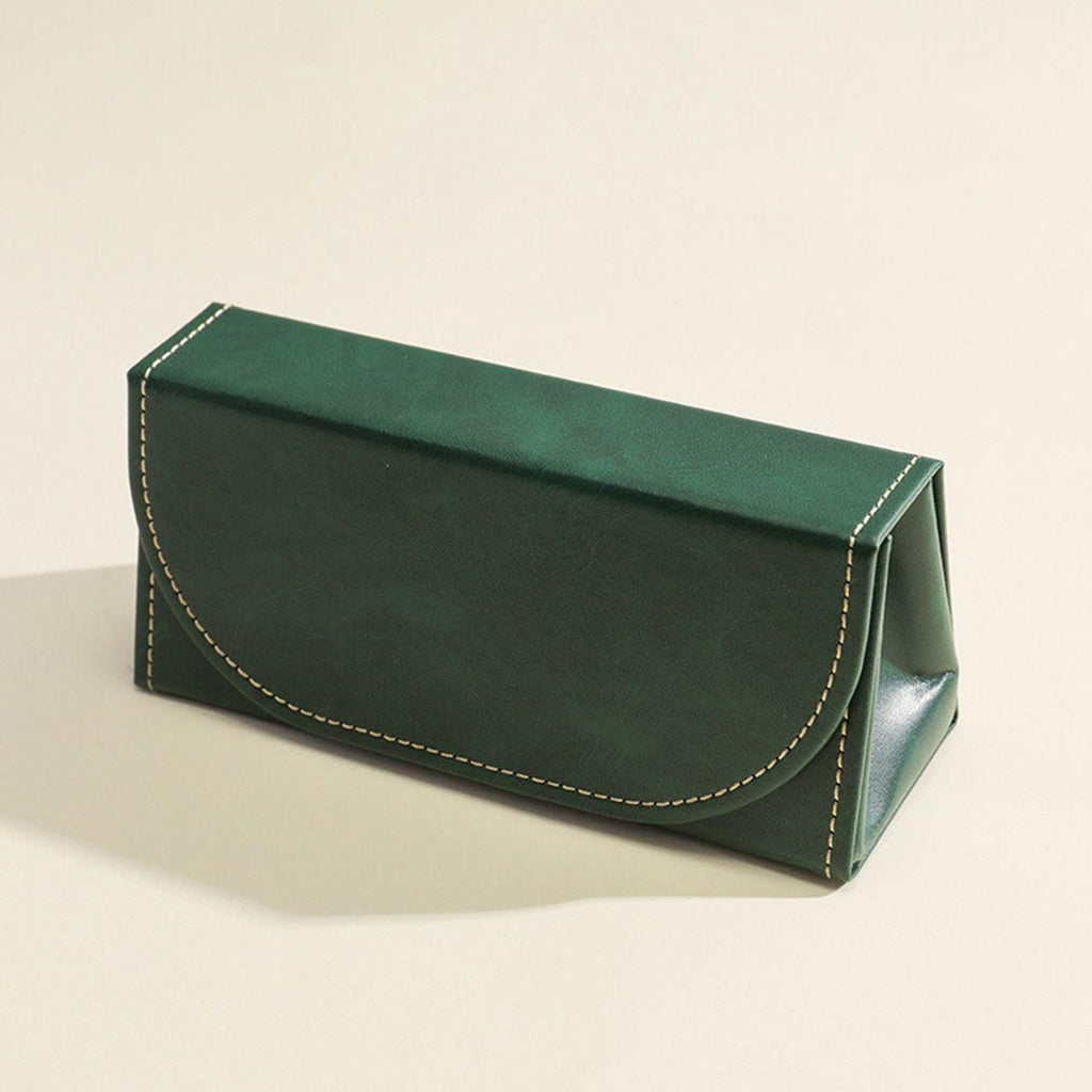 Vintage PU Leather Eyeglass Case, Hard Shell Sunglasses Protective Storage Box
