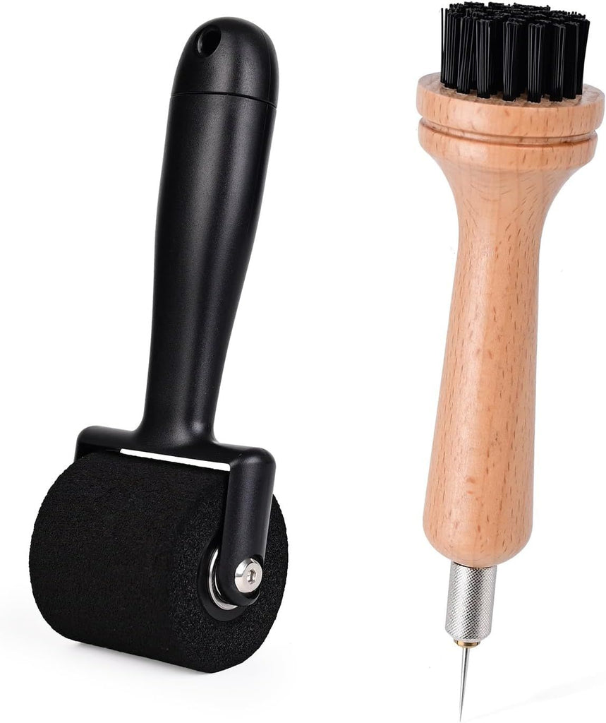 Vinyl Wrap Roller Car Wrap Tools Sponge Wallpaper Roller Tool 2 in 1 Rivet Brush Applicator with Weeding Pin Pen for Adhesive Vinyl,Graphics Reflective Film on Rivets