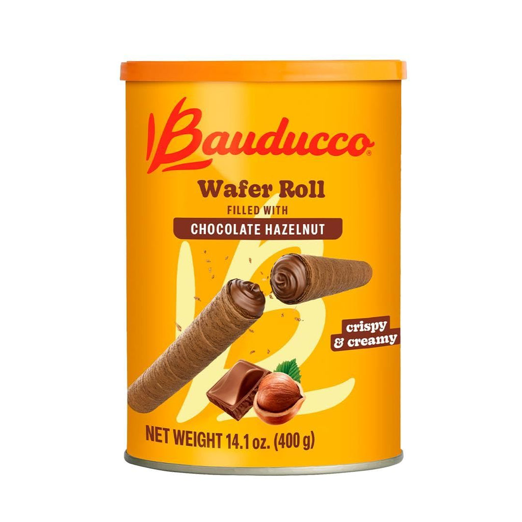 Wafer Rolls, Chocolate Hazelnut, 14.1 oz Pack of 1 Crispy Cream-Filled Cookies - Gourmet Rolled Wafer Sticks - Premium Dessert Treat - Perfect for Coffee, Parties & Gift Baskets - Family Sharing