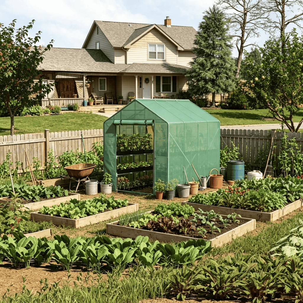 Walk-in Greenhouse 7' X 5' X 6' Outdoor Mesh Door 18 Shelf Hot House Trellis UV Protective Steel Frame for Growing Flowers Herbs Vegetables Saplings