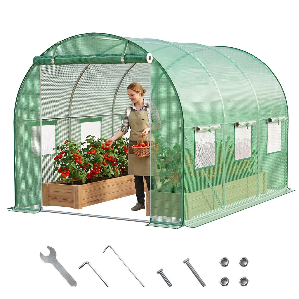 Walk-in Tunnel Greenhouse with Watering System Heavy Duty Portable Green House
