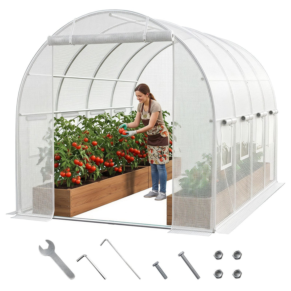 Walk-in Tunnel Greenhouse with Watering System Heavy Duty Portable Green House