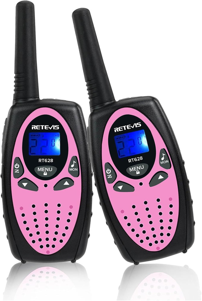 Walkie Talkies for Kids, Kids Toys for 6-12 Year Old Boy Girl, Long Range 2 Way Radio 22CH VOX,Toys Walkie Talkie for Birthday Gift, Outdoor Camping Family Trip(Black Pink 1 Pair)