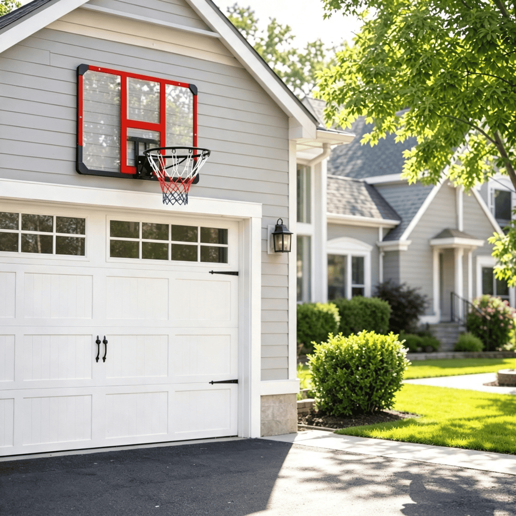 Wall Mounted Basketball Hoop System Shatter-Resistant Backboard Solid Rim All-Weather Net Indoor/Outdoor Ready for Basketball Fun