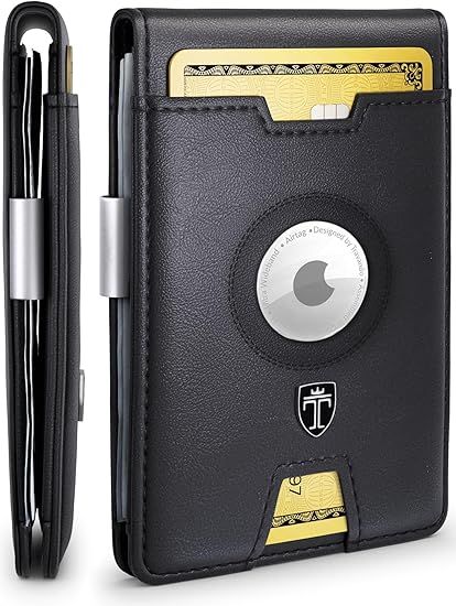 Wallet Mens Wallet with Money Clip Air Tag Wallet Card Holder RFID Blocking Bifold Gifts for Men