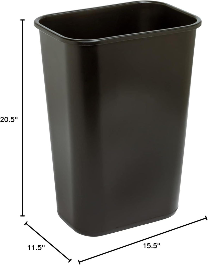 Wastebasket 10.25 Gal, 20.5H x 15.5W x 11.5D, Black, WB0196