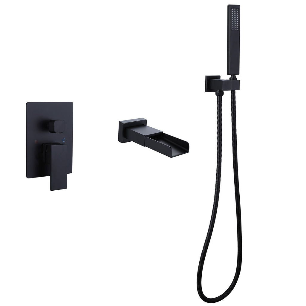 Waterfall Single-Handle 2 Sprayer Wall Mount Bathtub Shower Faucet
