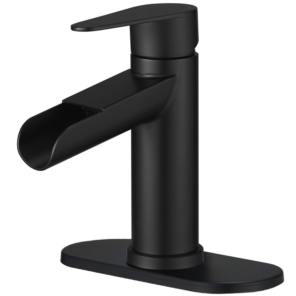 Waterfall Single Handle Single Hole Farmhouse Bathroom Faucet Bathroom Drip-Free Vanity RV Sink Faucet