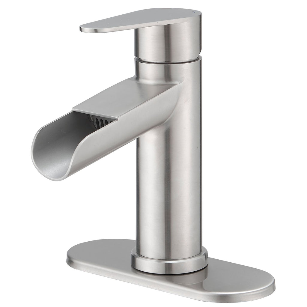 Waterfall Single Handle Single Hole Farmhouse Bathroom Faucet Bathroom Drip-Free Vanity RV Sink Faucet
