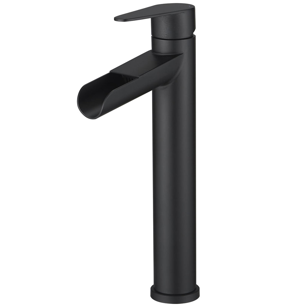 Waterfall Single Hole Single Handle Bathroom Vessel Sink Faucet With Drain Assembly