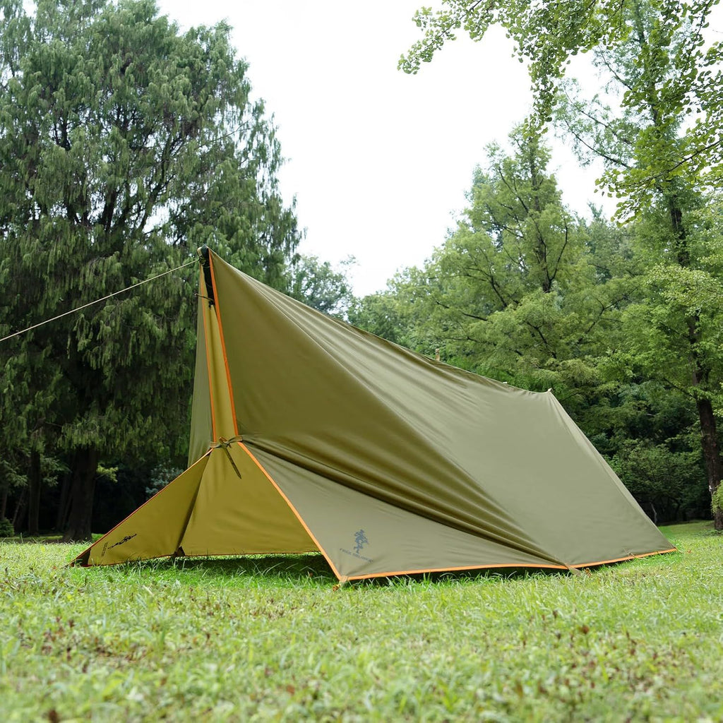 Waterproof Portable Tarp Multifunctional Outdoor Camping Traveling Awning Backpacking Tarp Shelter Rain (Brown 10×10.5ft)