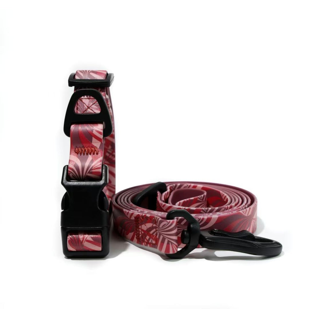 Waterproof UV embossed printing style traction rope set Traction Rope, 4.92 FT  Non-Toxic  Adjustable Length Easy-to-Clean PVC Daily Dog Walking Rainy Days Use