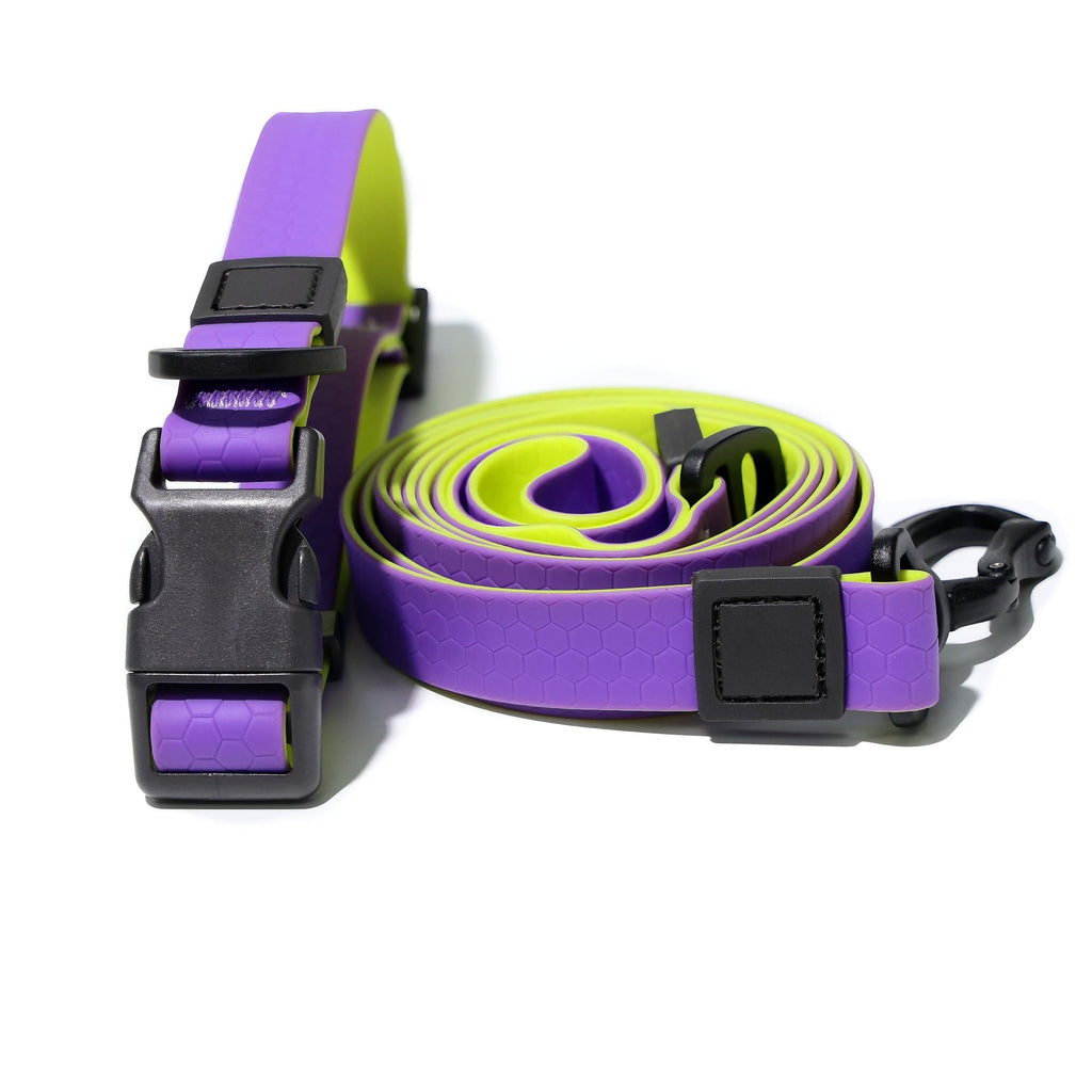 Waterproof Wear-Resistant & Tear-Proof Two-color honeycomb embossed traction rope set  Anti-Slip Buckle Easy-to-Clean 4.92FT Adjustable Length Beach Trips Camping & Picnics For Large Dogs (Anti-Pull)