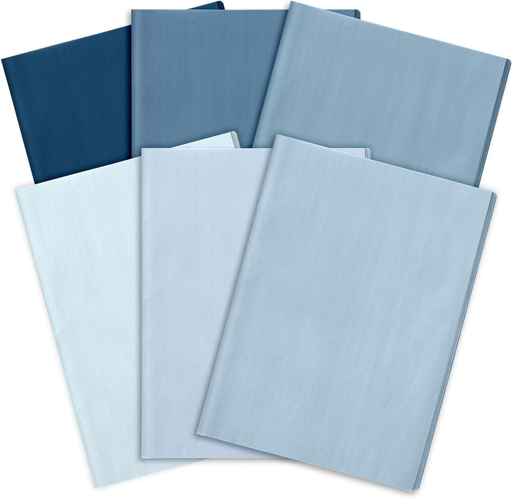 Whaline 90 Sheets Dusty Blue Tissue Paper Gradient Blue Gift Wrapping Paper 13.7 x 19.6 Inch 6 Solid Colors DIY Art Crafts Tissue for Birthday Baby Shower Wedding Bridal Shower Holiday Party