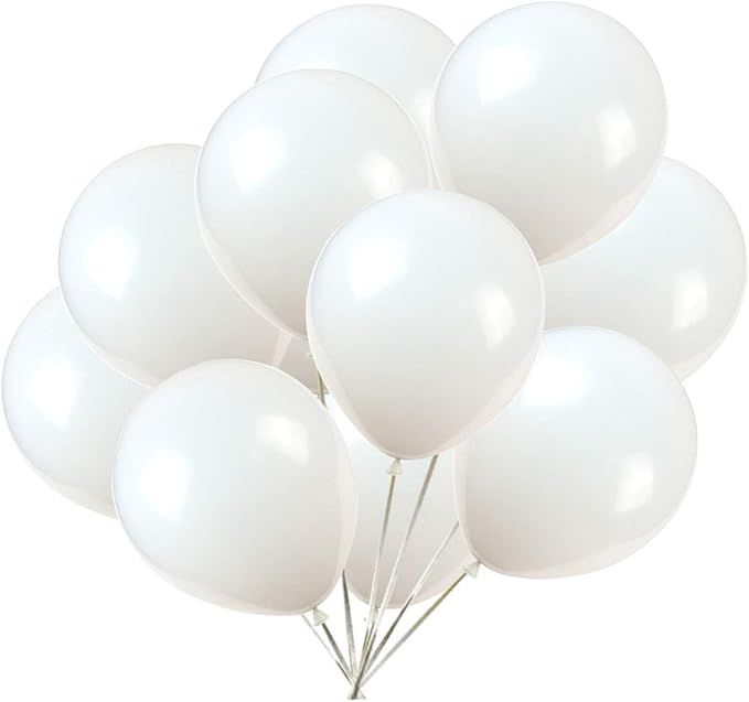White Balloons,50 pcs 12 Inch Latex Balloons,for Wedding Birthday Party Baby Shower Christmas Party Decorations
