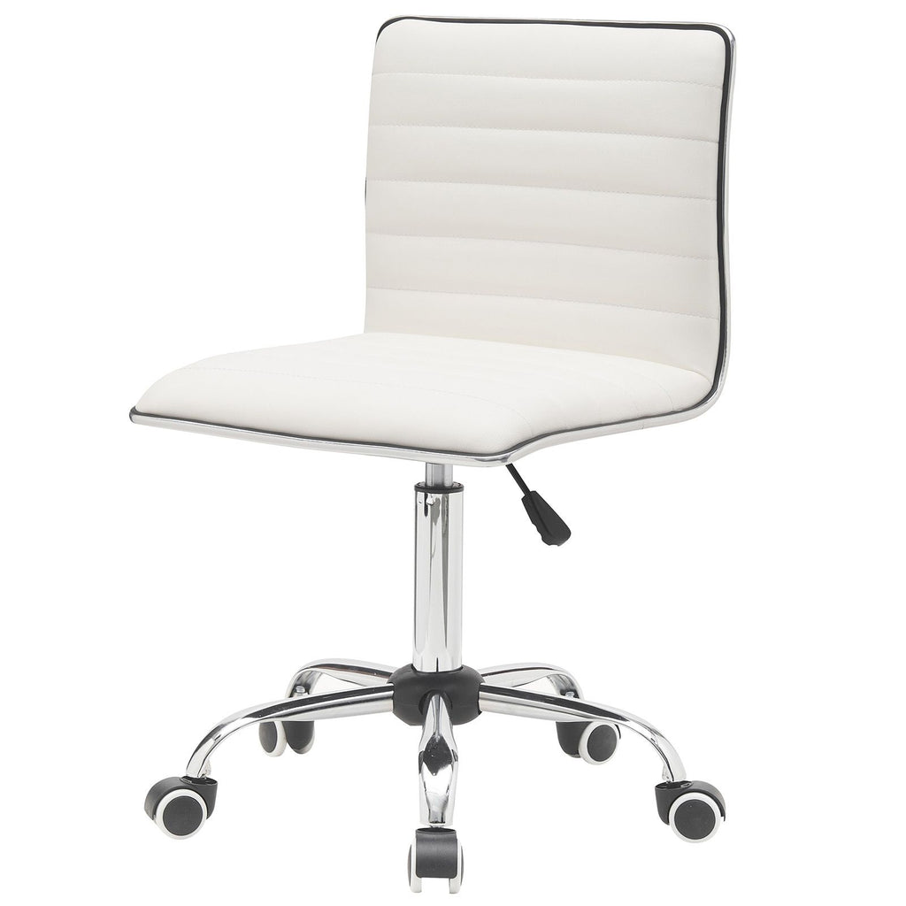 White Contemporary Armless Desk Chair