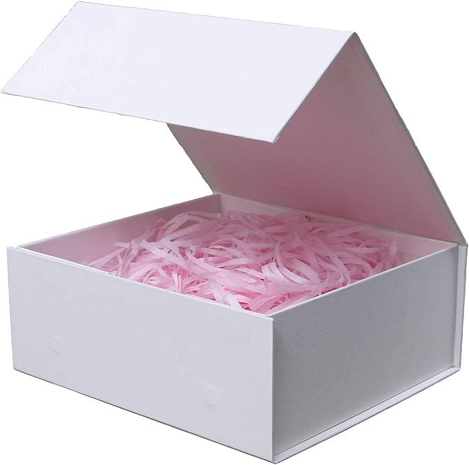 White Gift Box with Lid Magnetic Closure Small box for Men