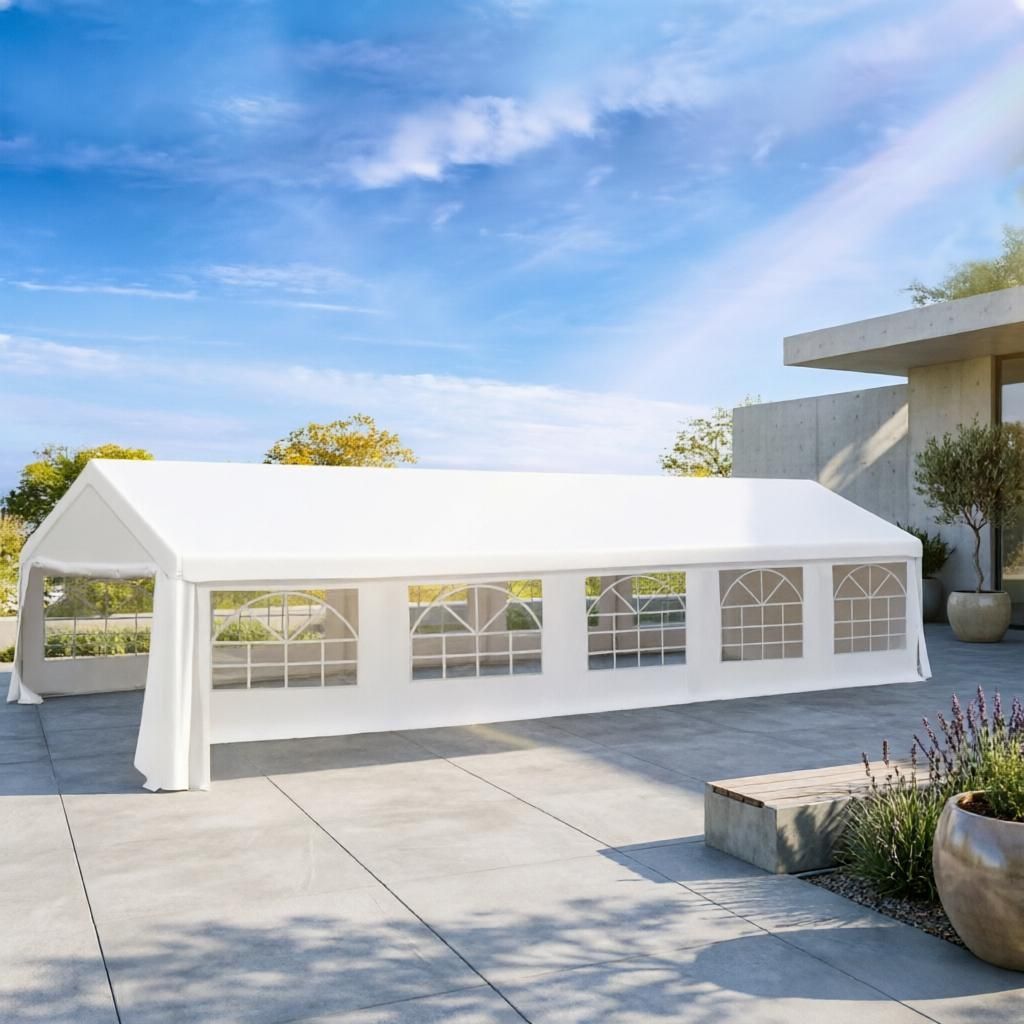 White Heavy Duty Wedding Canopy 20x32 Outdoor Shelter for Weddings Parties BBQ - Durable Event Tent