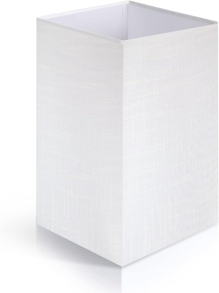 White Linen Texture Lamp Shade 14.25 x 8.5 x 8.5 inch for Shelf Floor Lamp