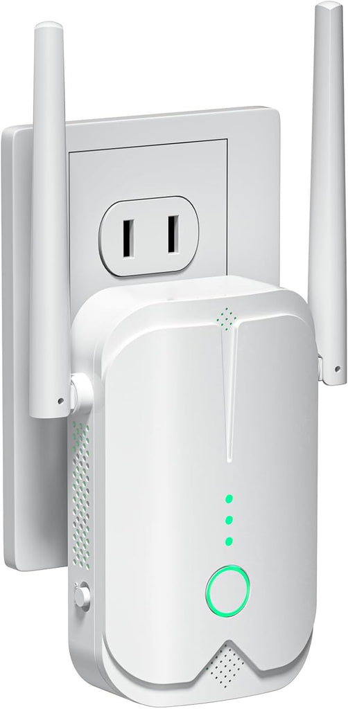 WiFi Extender Signal Booster Up to 9000sq.ft and 50 Devices, WiFi Range Extender, Wireless Internet Repeater, Long Range Amplifier with Ethernet Port, 1-Key Setup, Access Point, Alexa Compatible