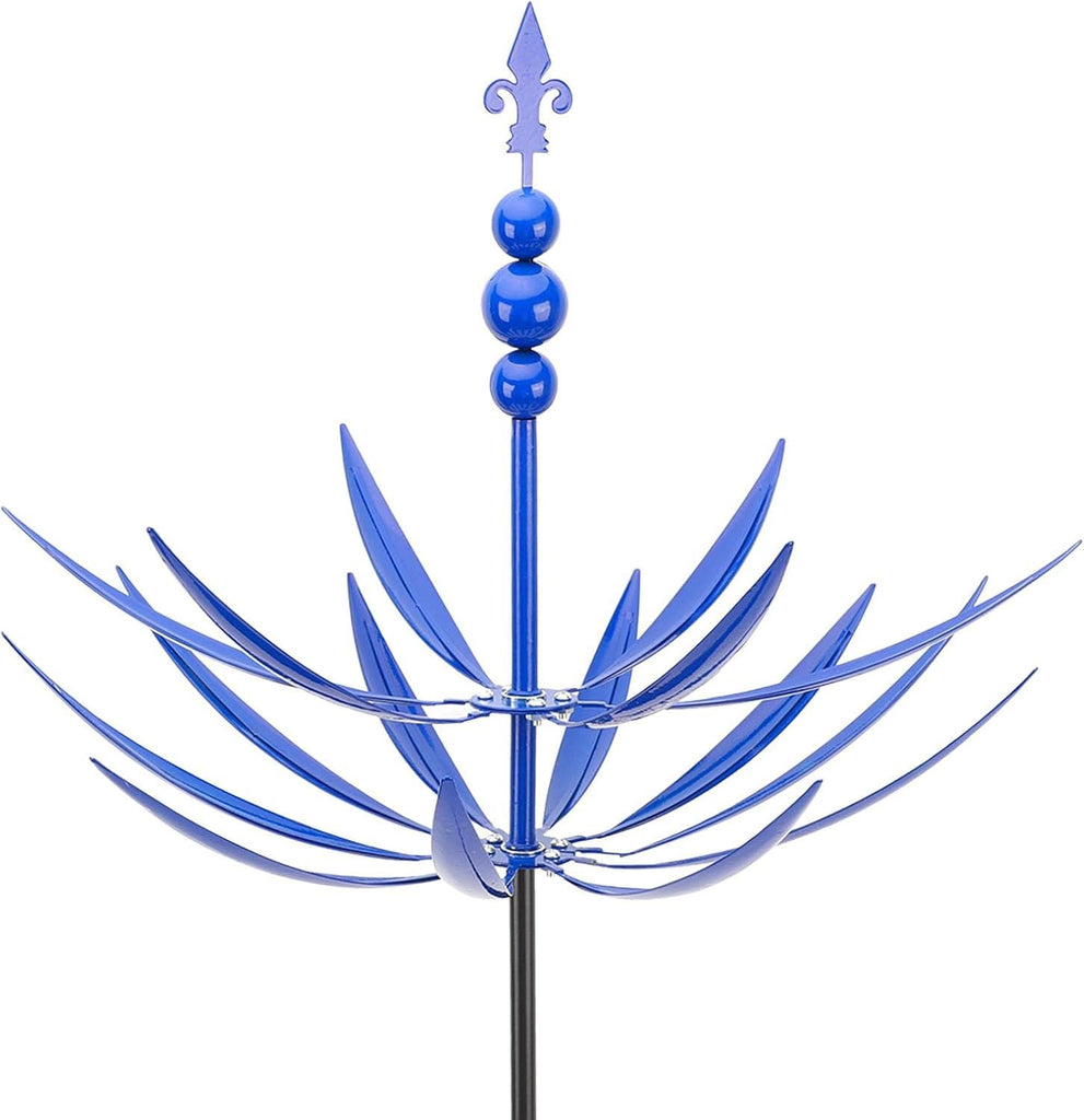 Wind Spinners Outdoor - Extra Large Outdoor Metal Wind Sculptures Spinners with Stake, Windmills for The Yard Garden, Yard Art Garden Lawn Decor - Blue
