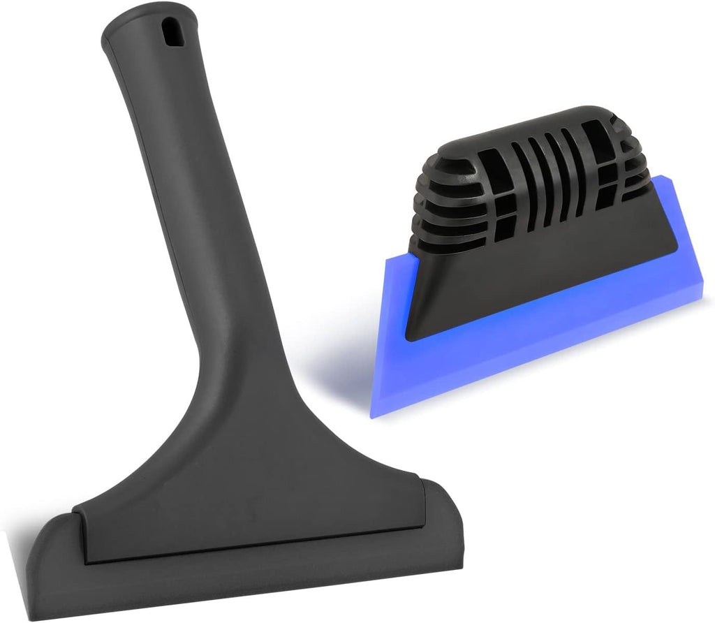 Window Tint Tool All-Purpose 6'' Silicone Cleaning Squeegee 5-inch Handy Small Rubber Window Squeegee Auto Water Blade for Car Windshield, Window, Mirror, Glass Door,Shower (Black and Blue)