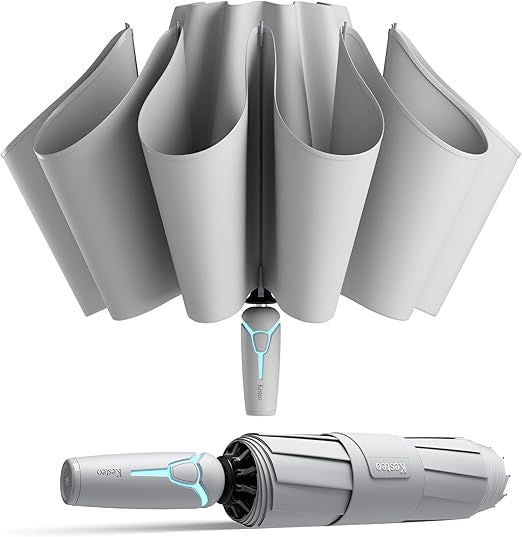Windproof Travel Umbrella for Rain, Withstand 85MPH Winds, 54 Inch Automatic Reverse Fold Umbrellas Easy Auto Open Close, Portable Compact Umbrella Includes Cover Bag, Perfect for Travel, Car, Commute