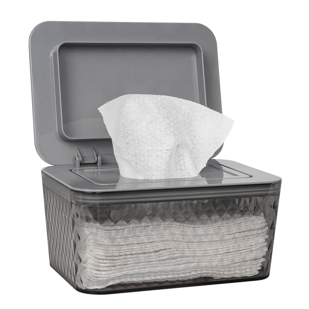 Wipes Dispenser, One-Handed Operation Wipe Holder for Baby & Adult, Seal-Designed Wipes Container for Bathroom Keep Diaper Wipes Fresh
