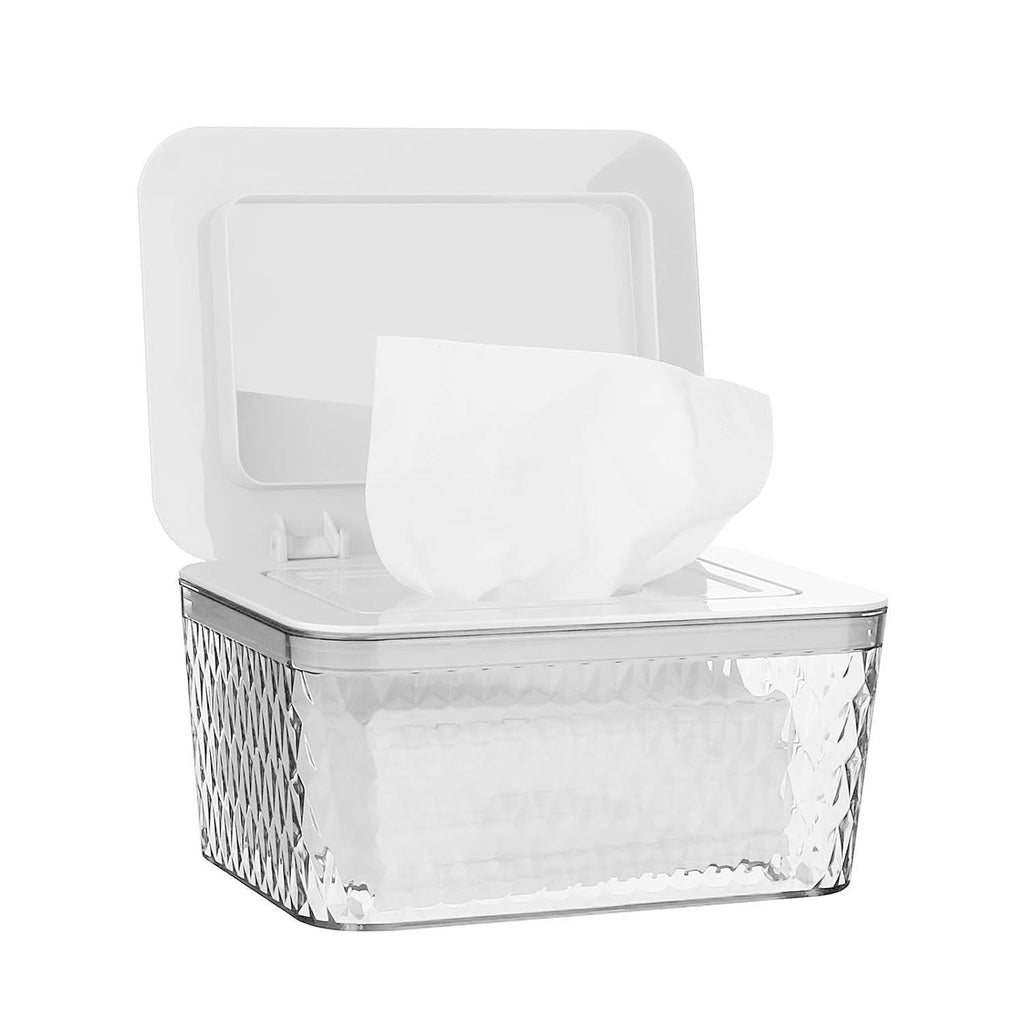 Wipes Dispenser, One-Handed Operation Wipe Holder for Baby & Adult, Seal-Designed Wipes Container for Bathroom Keep Diaper Wipes Fresh